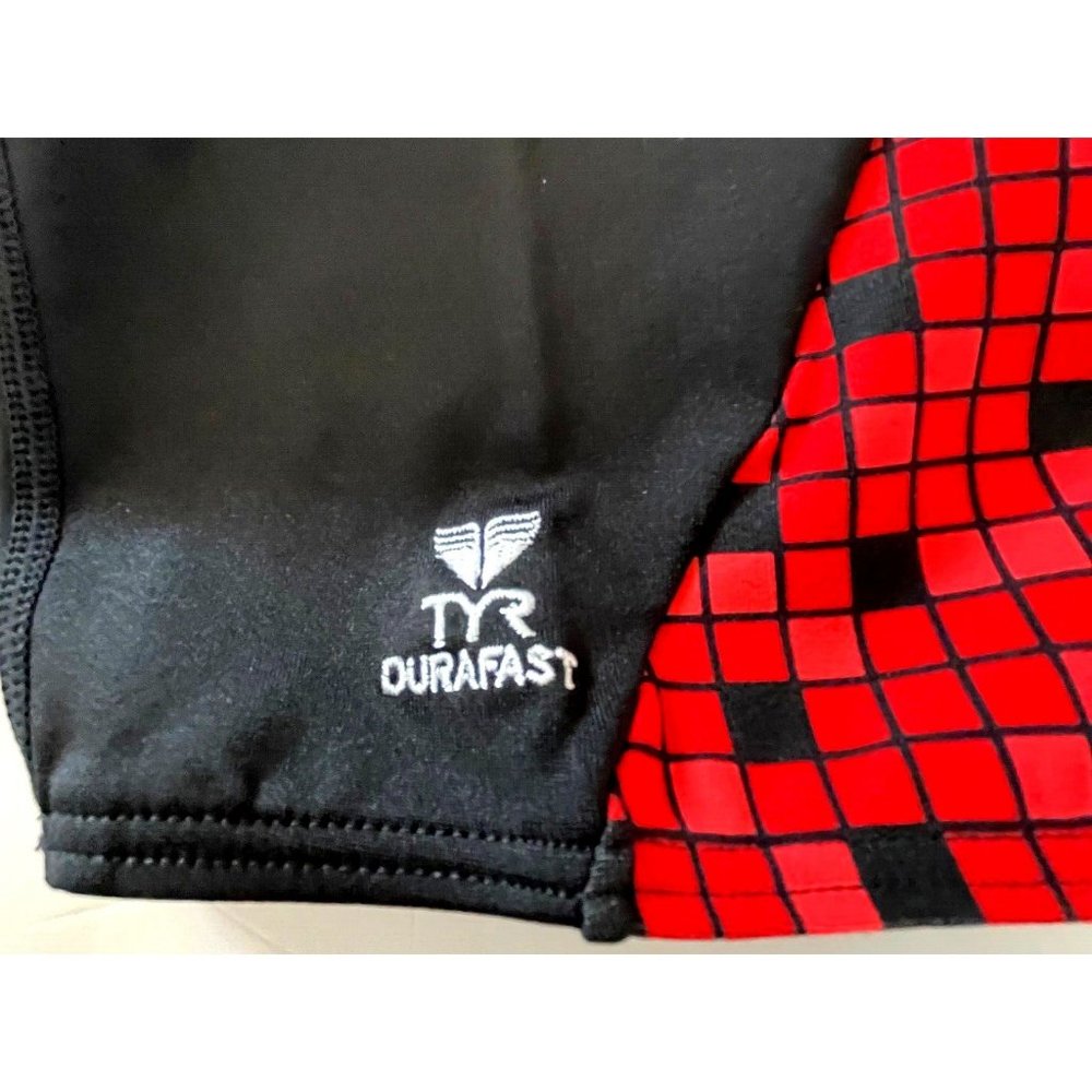 TYR Team Check Legend Splice Jammer Men Swim Black Red - Size 32 - $50 - Picture 3 of 7
